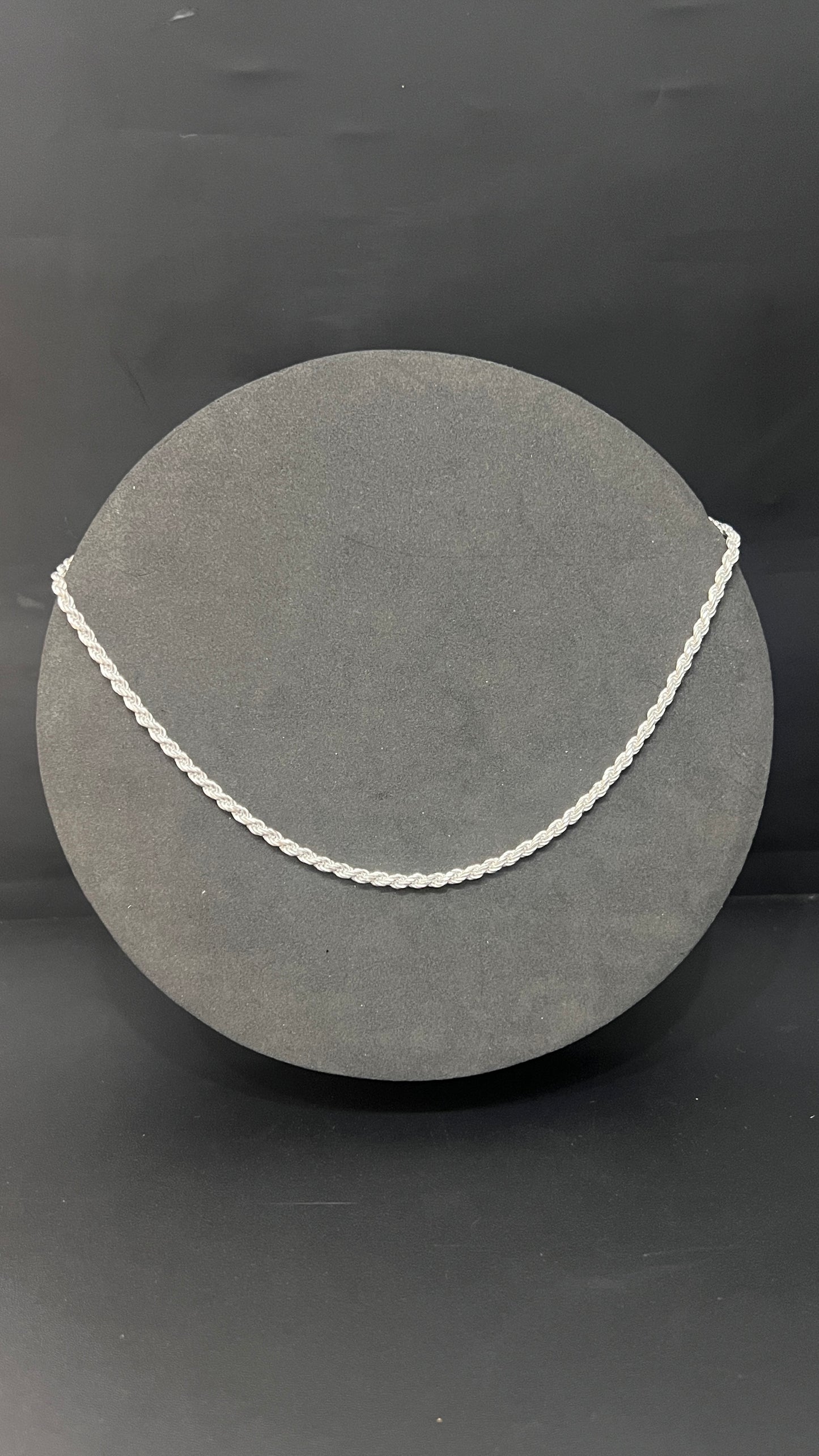 Silver Mens Chaiun Rope Cut