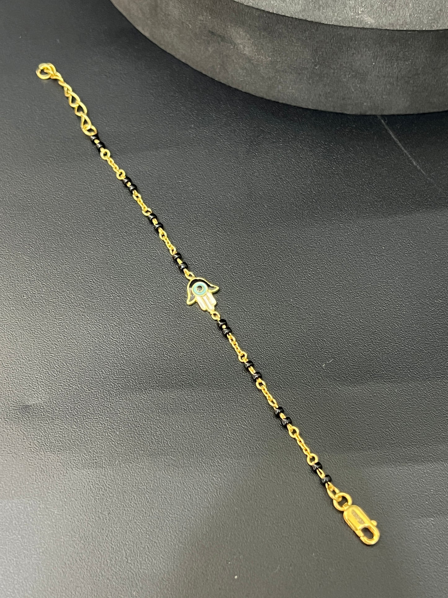 Baby Bracelet_Black Beads Evileye