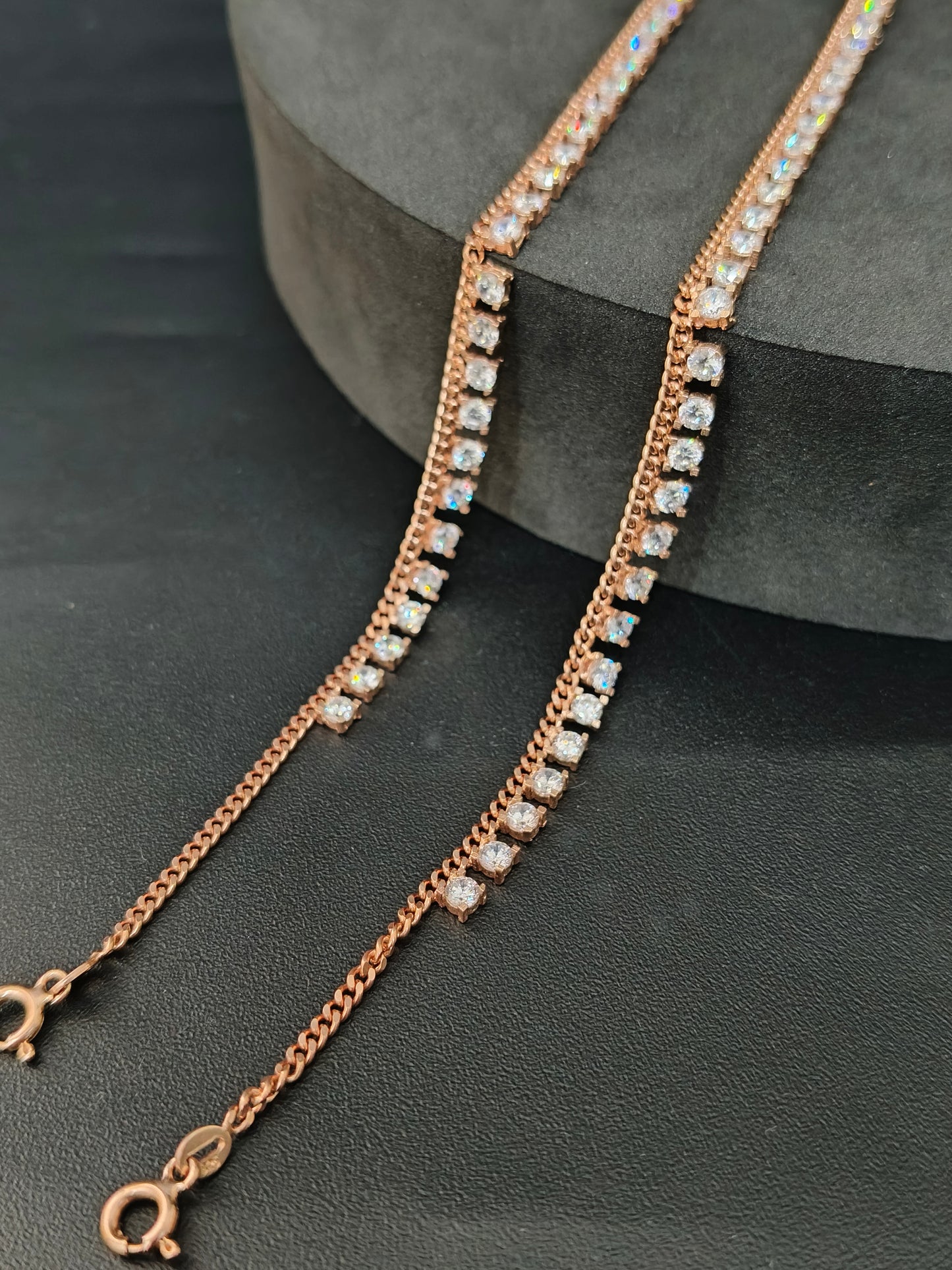 Ladies RoseGold Italian Anklet