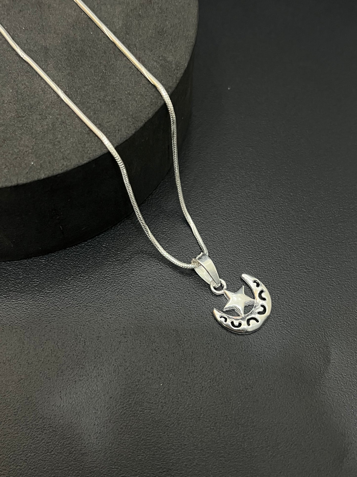 Silver Moon & Star Pendant