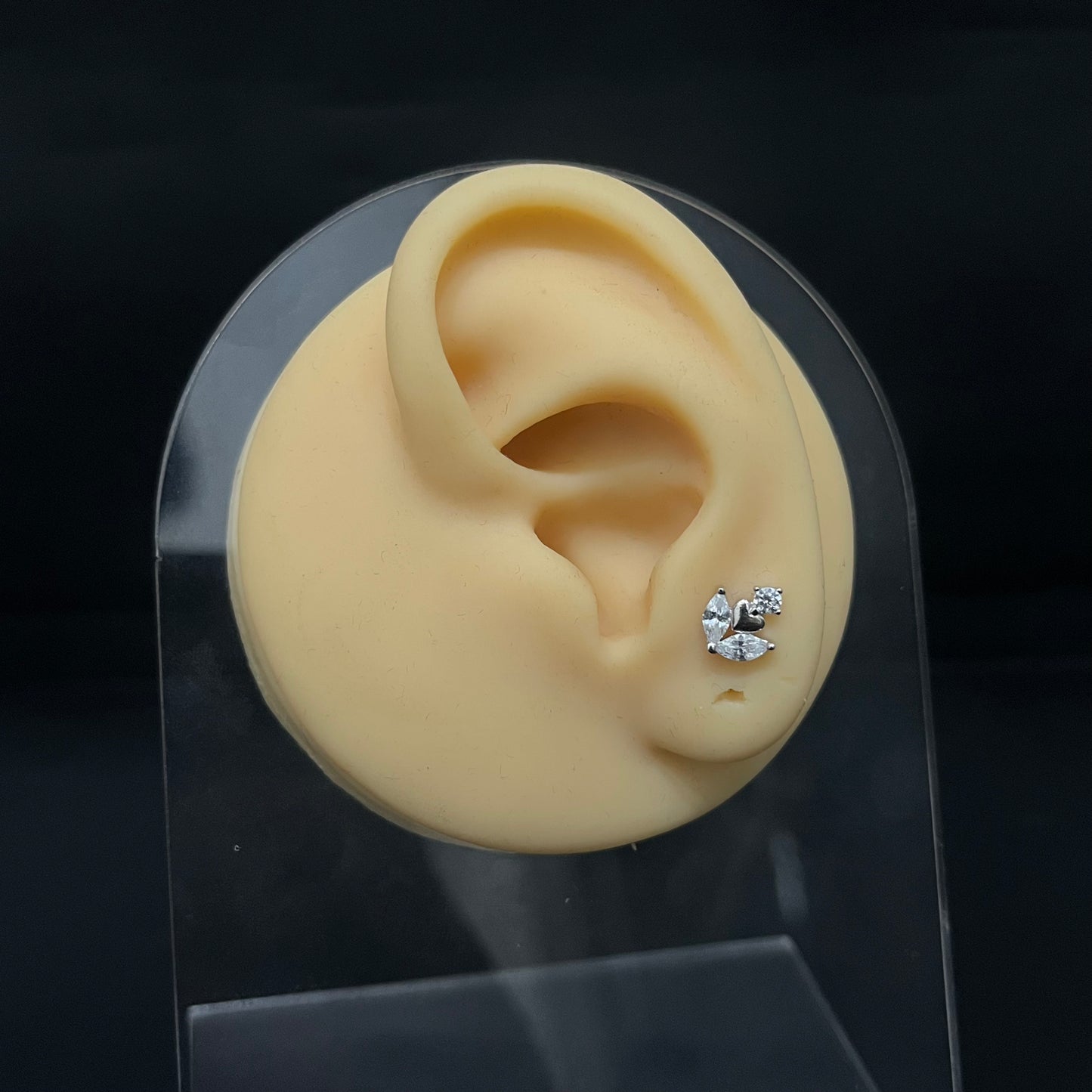 Silver Second Studs Anchor Drops Platinum