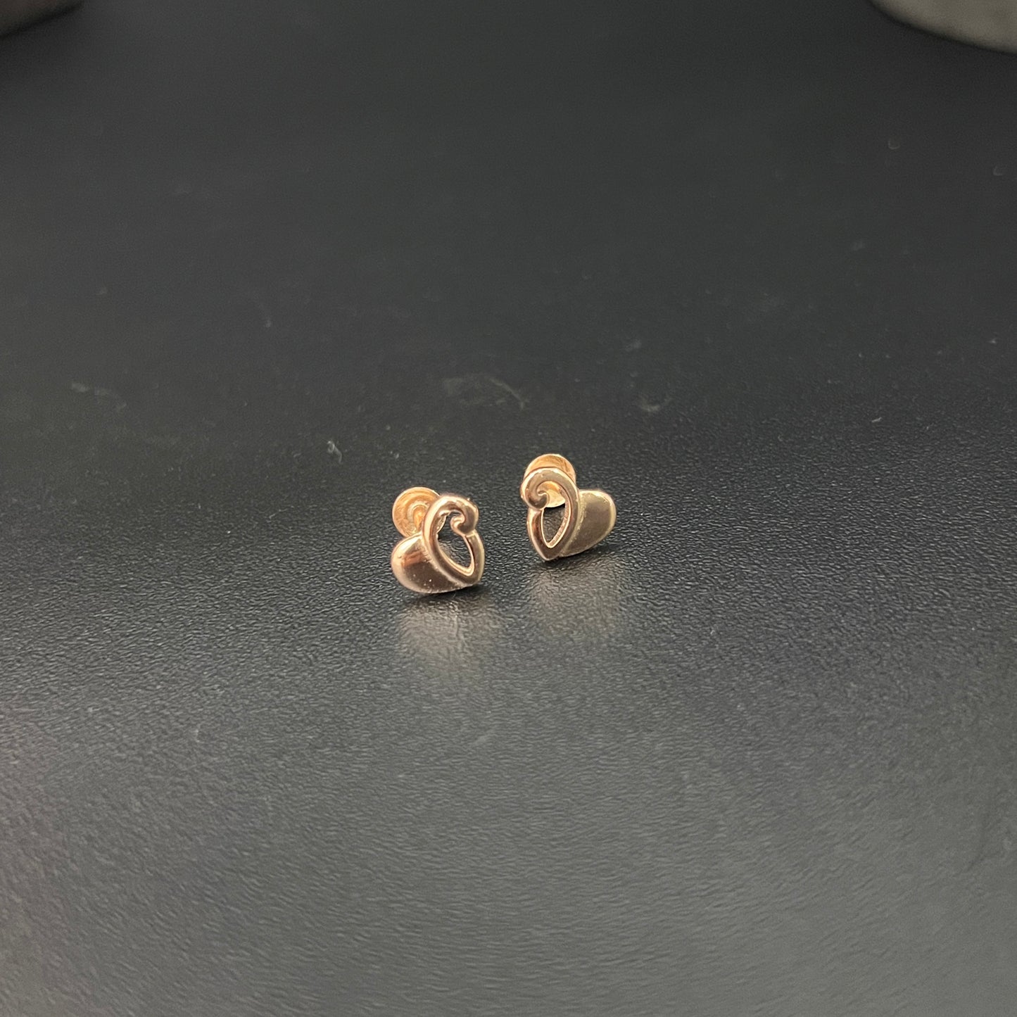 Silver Rosegold Studs Heart