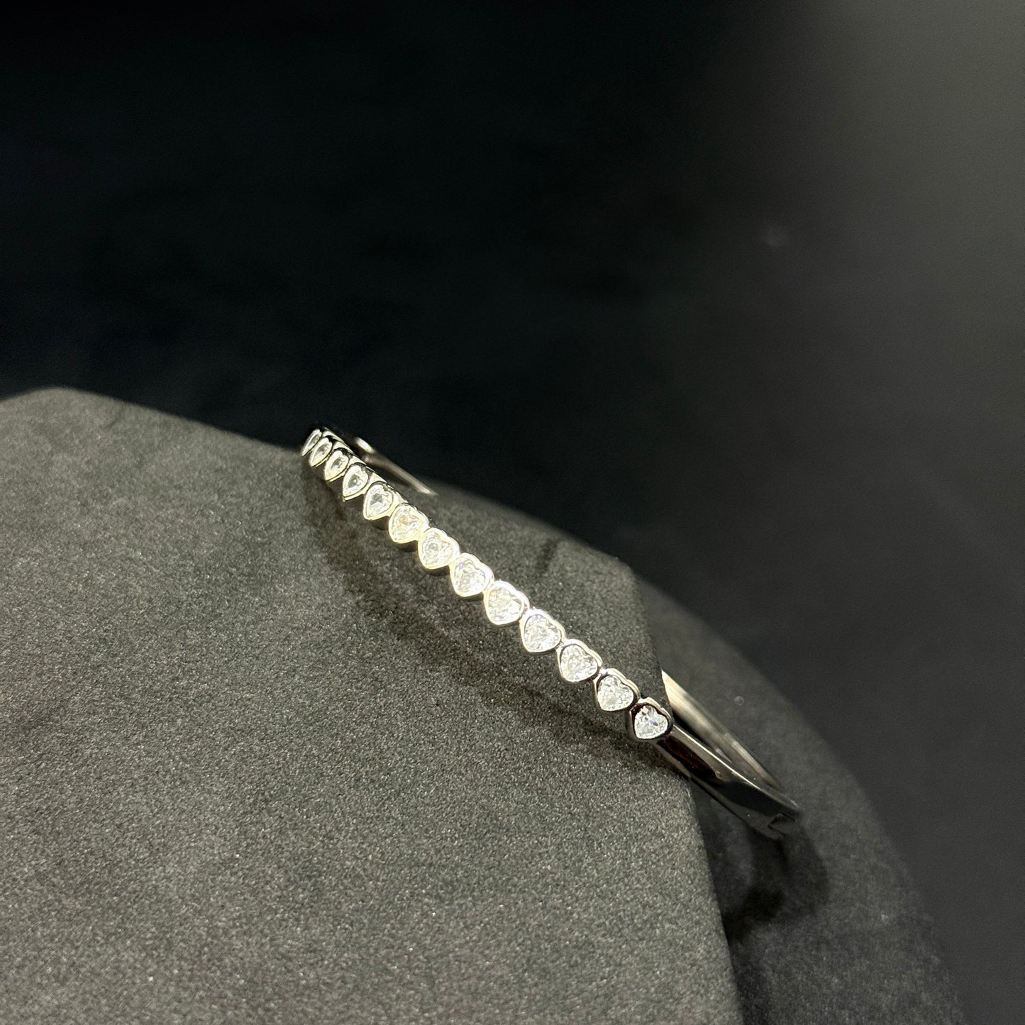 Ladies Silver Heart Charm Kada