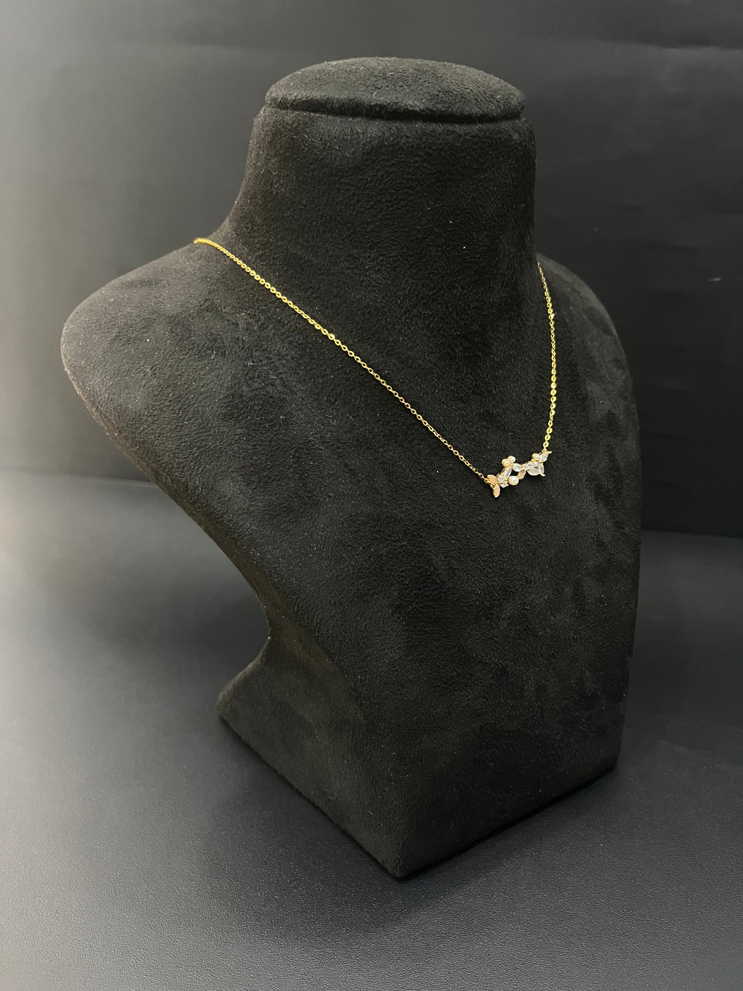 Ladies Silver Chain Gold Finished Floral