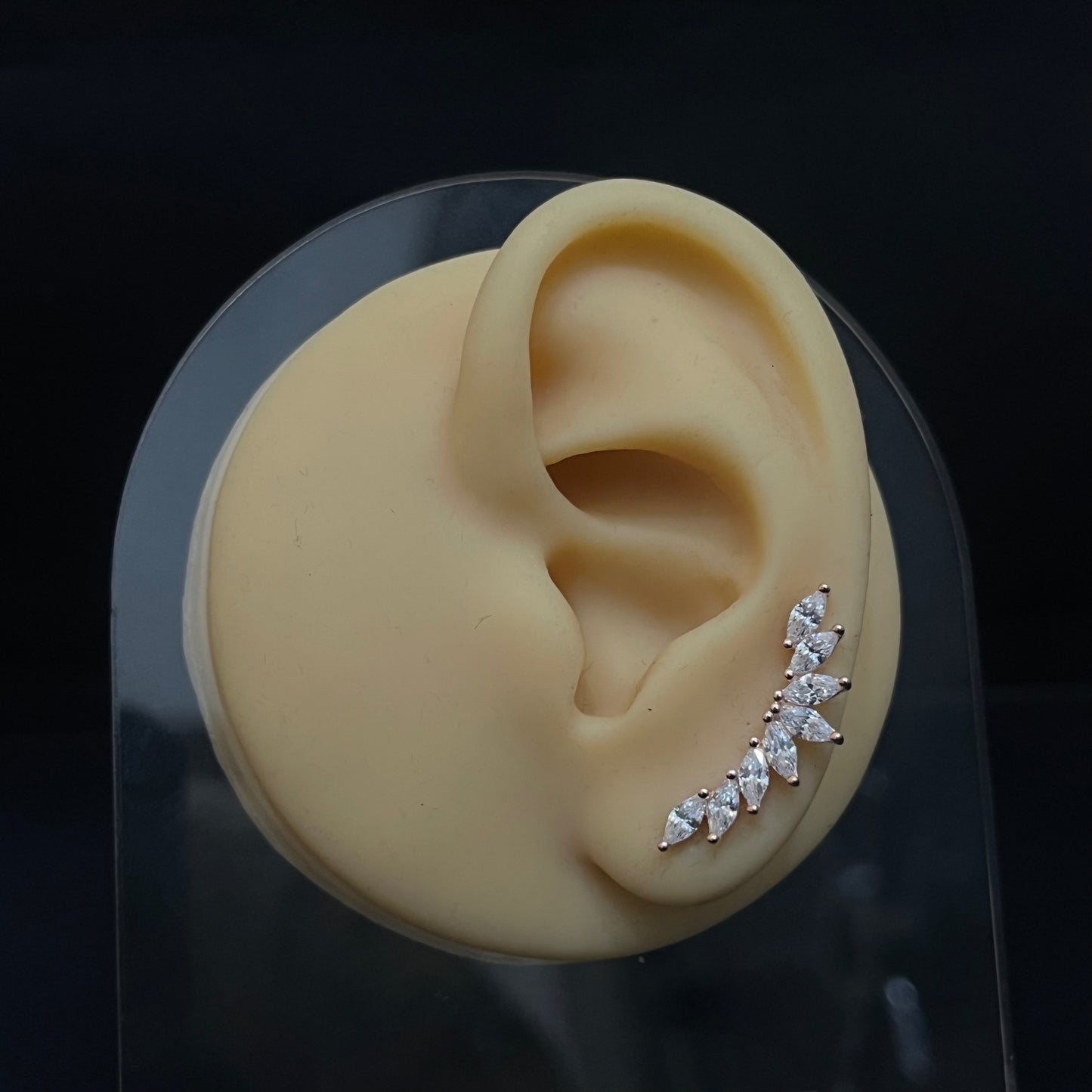 Silver Ear Cuff C Zicron Rosegold