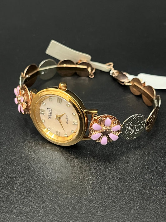 Silver Ladies Watch Rg Flower