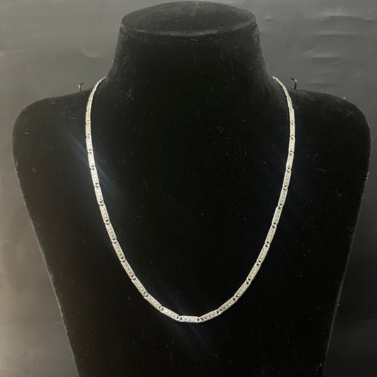 Silver Mens Chain Flat Italian Star