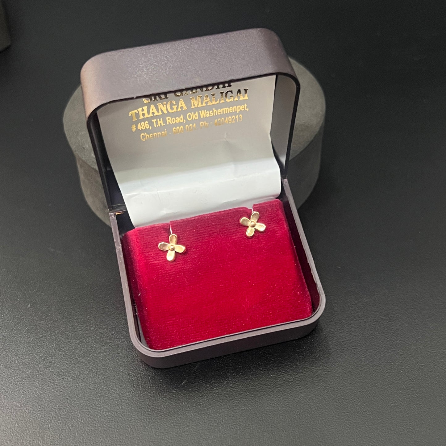 Silver Rosegold Studs Flower