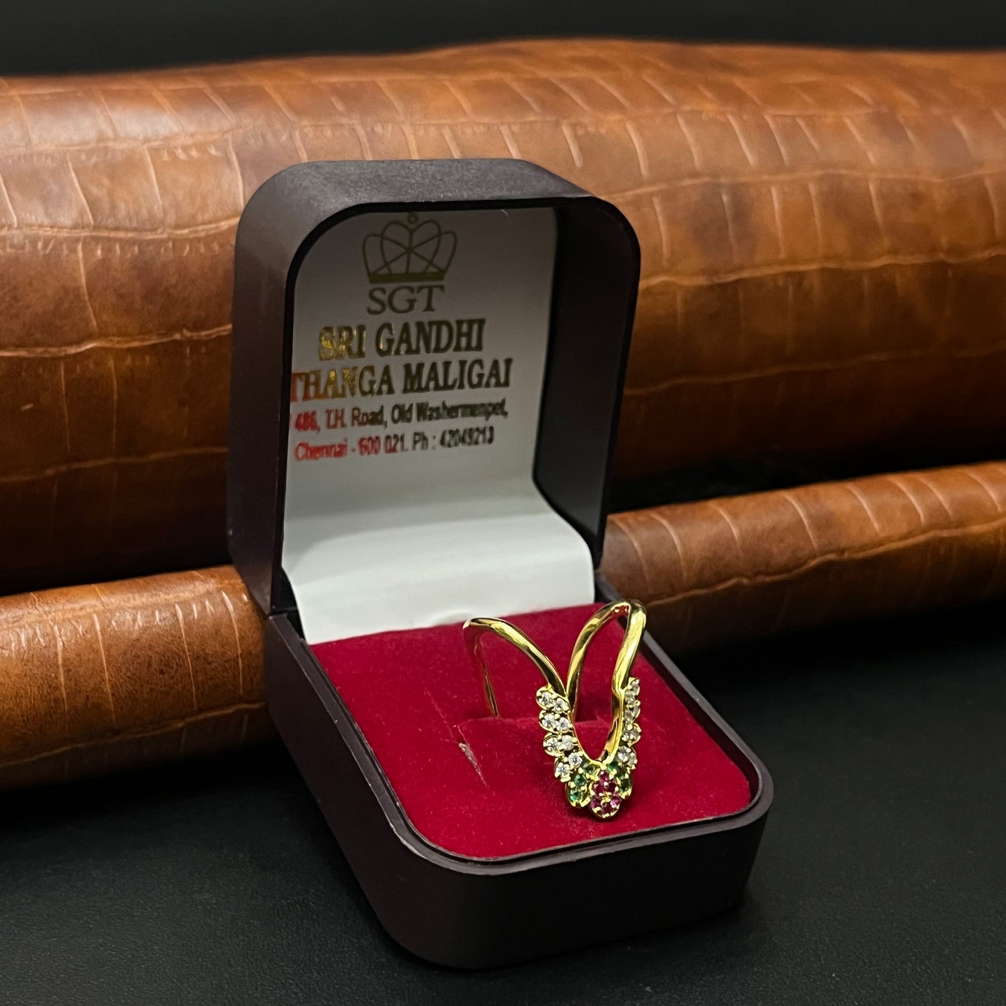 Silver Vanki Ring Gold Finished AD