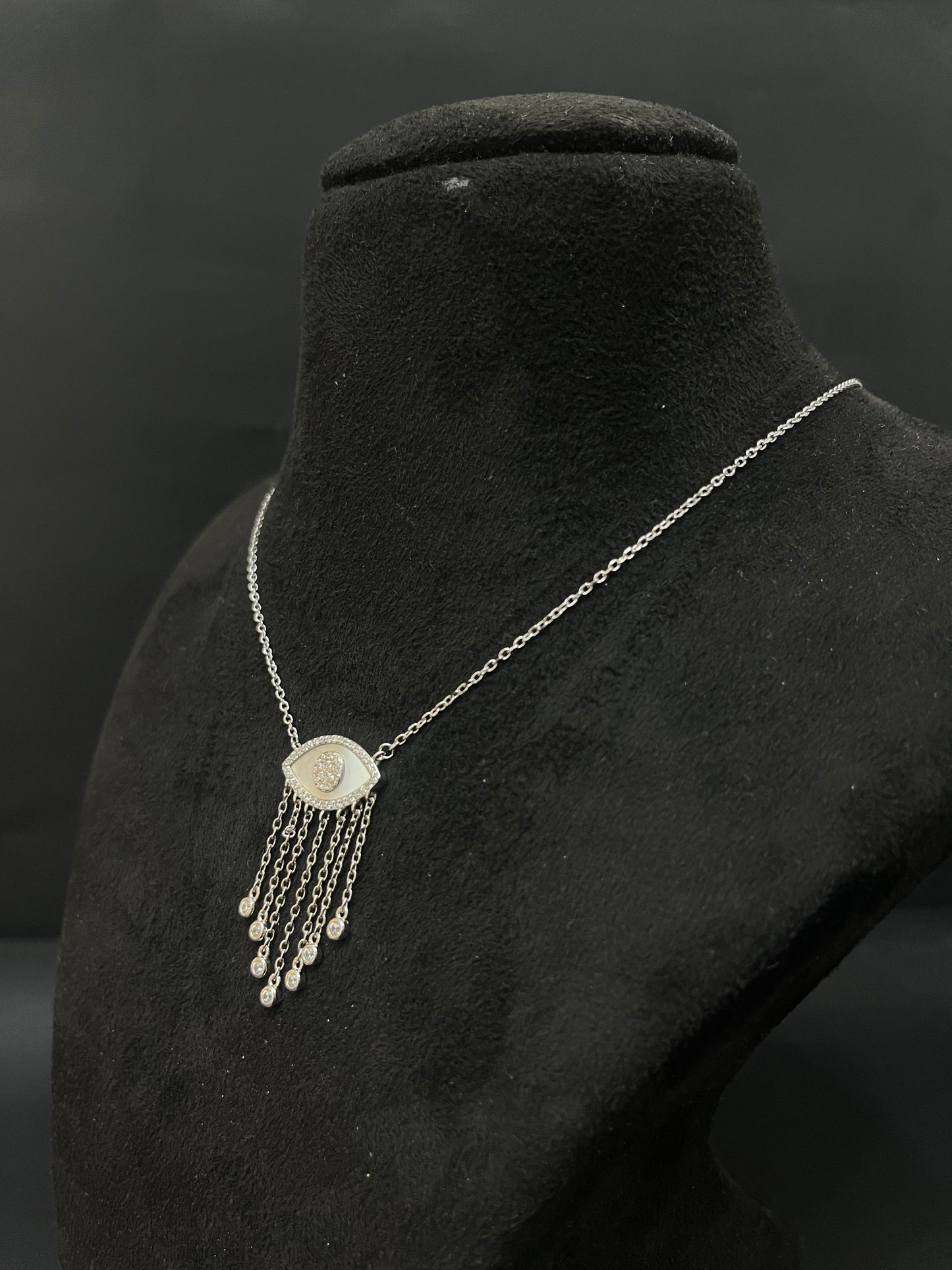 Ladies Silver Chain Evil Eye Hangings