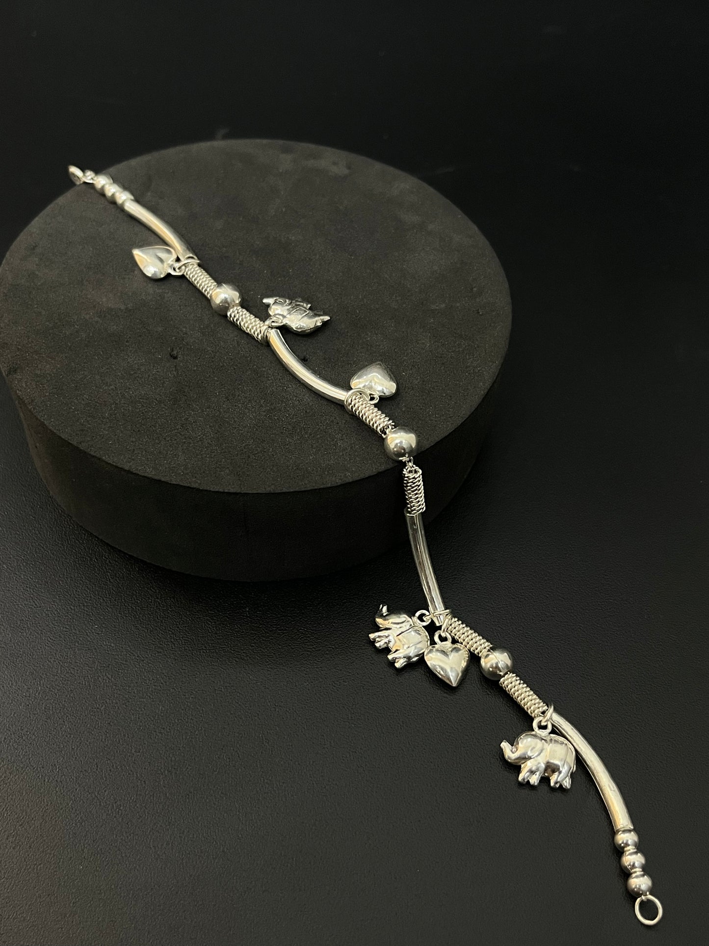 Silver Ladies Bracelet Elephant Charms