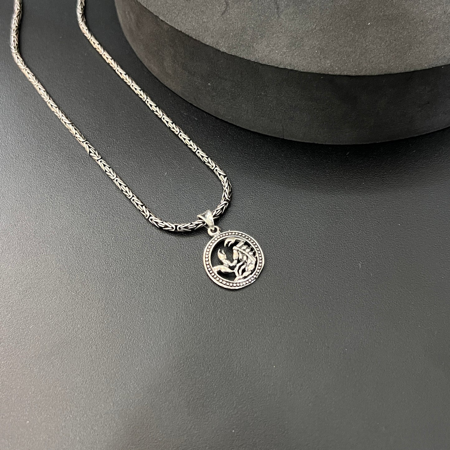 Silver Pendant Scorpio sign