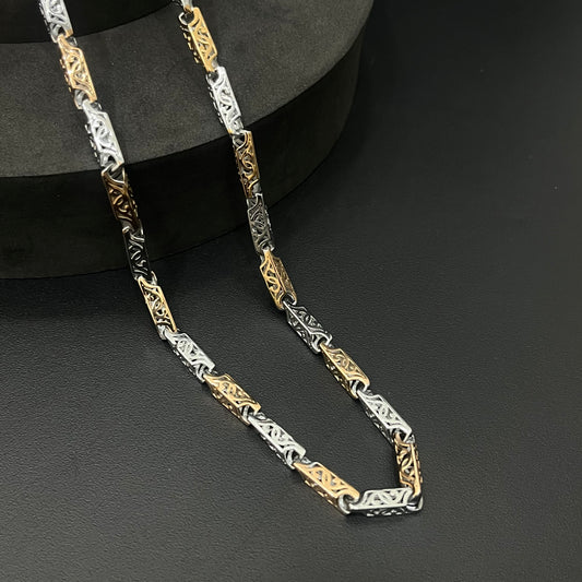 Silver Mens Chain Box Bahubali Rosegold