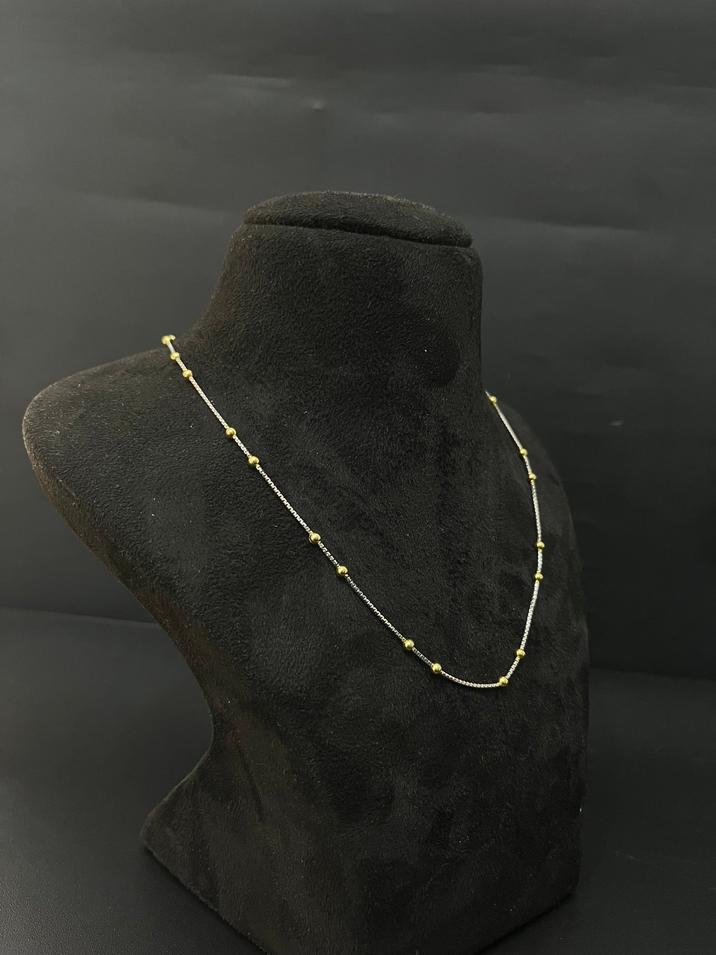 Silver Ladies Pendant Chain Floral Beads