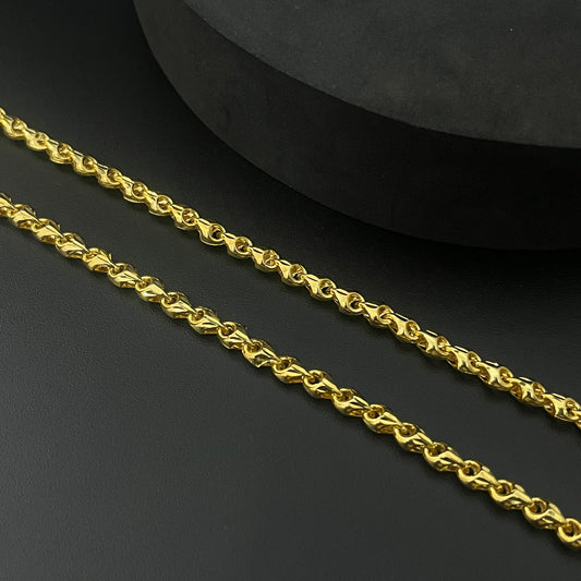Mens Silver Chain Gold Kattappa