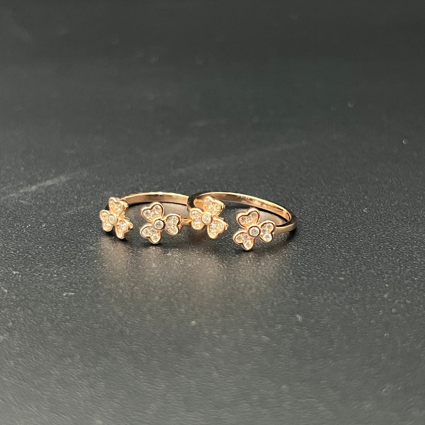 Ladies Toe Rings Flower Rosegold
