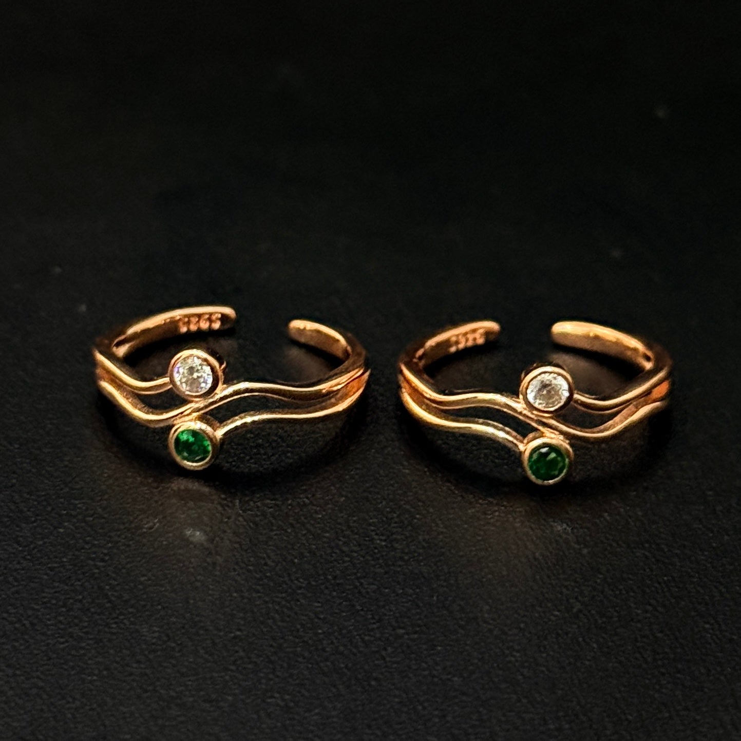 Silver Ladies Toe Rings 2 Layer RG