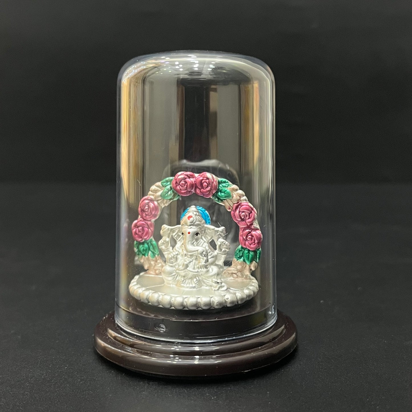 Silver Ganesh Idol Floral Arch