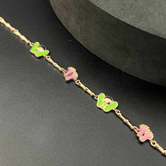 Silver Ladies Bracelet Feet RG