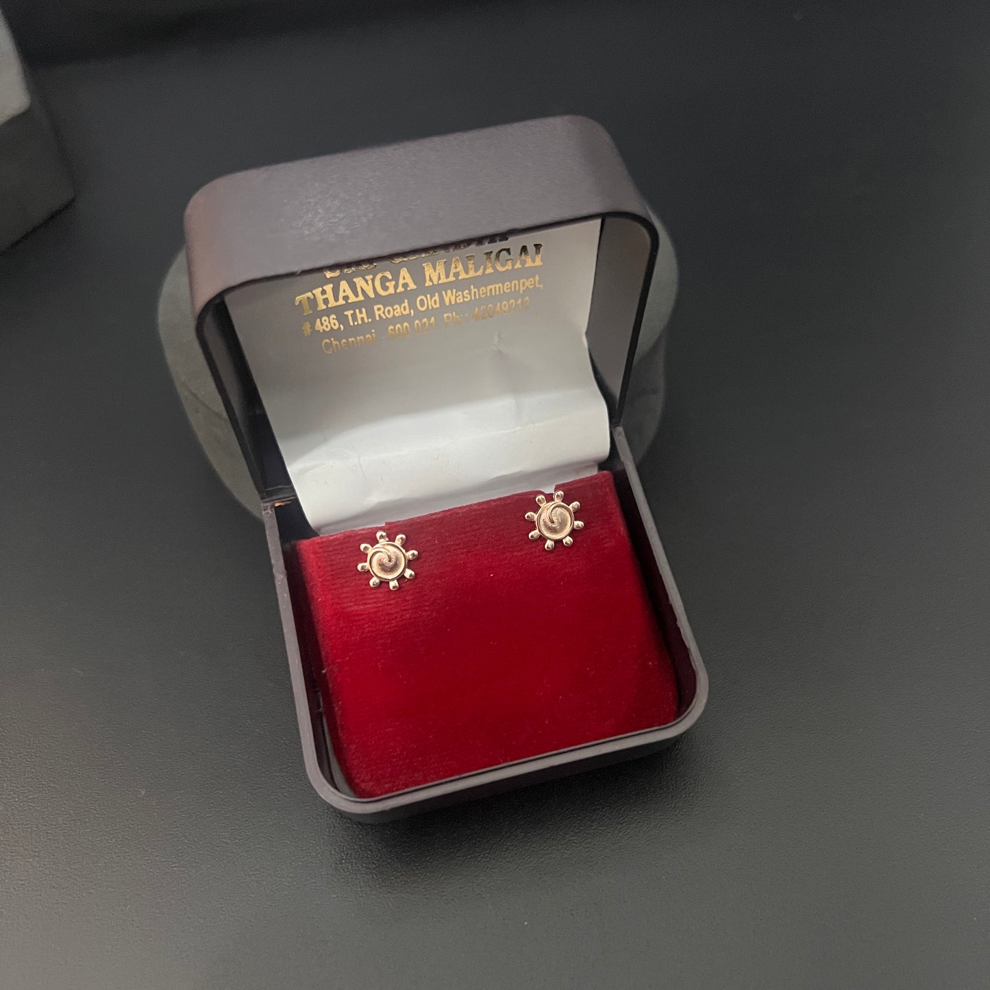 Silver Rosegold Studs Sun