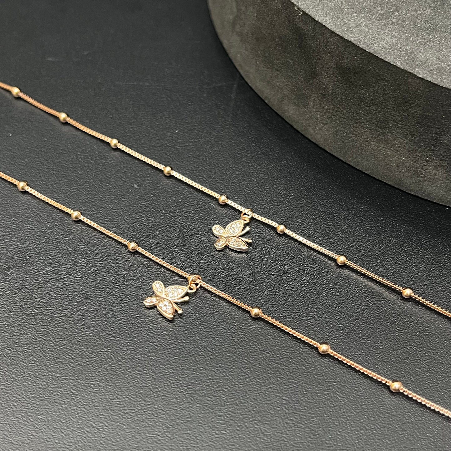 Ladies Anklet Beads & Butterfly Design