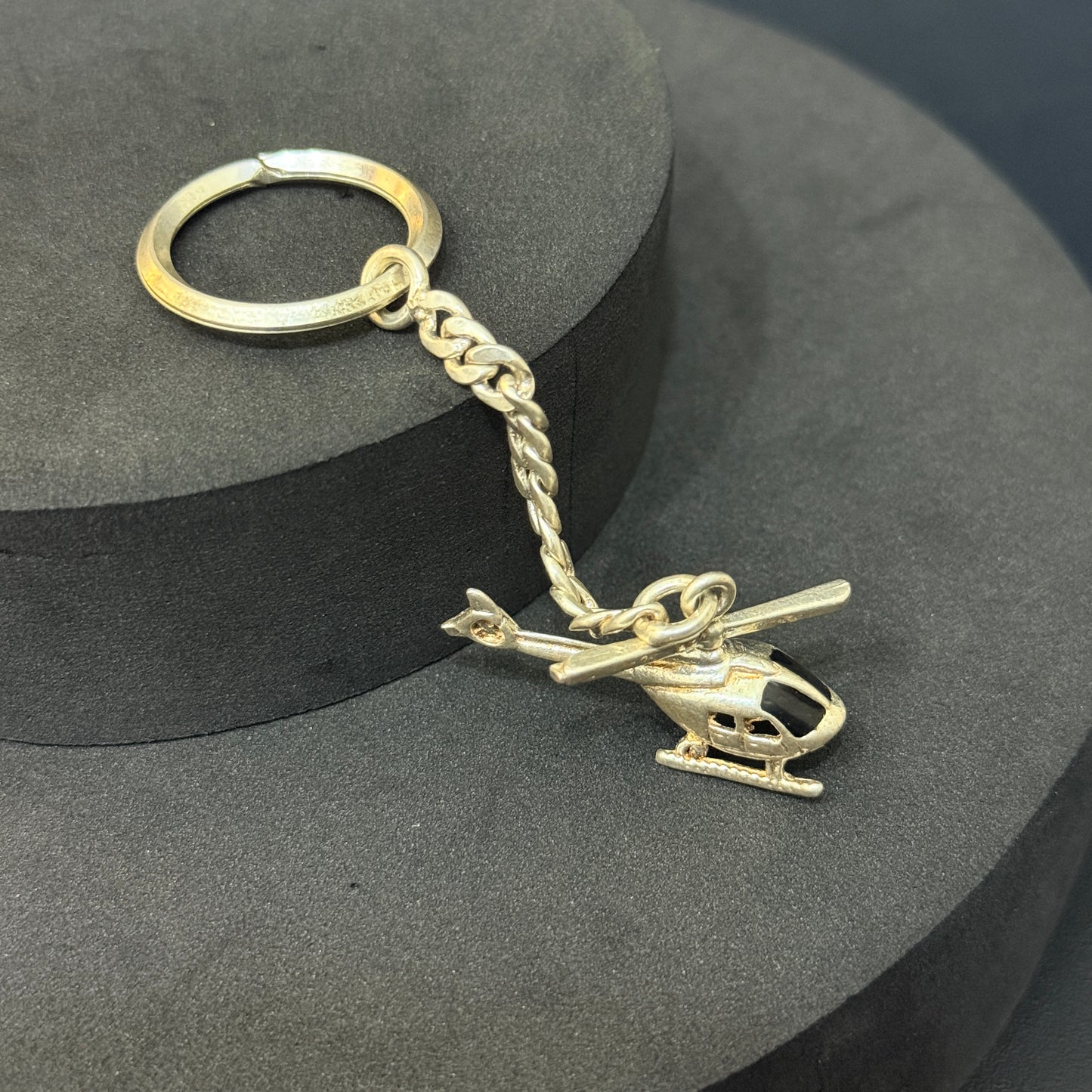 Silver Keychain Helicopter