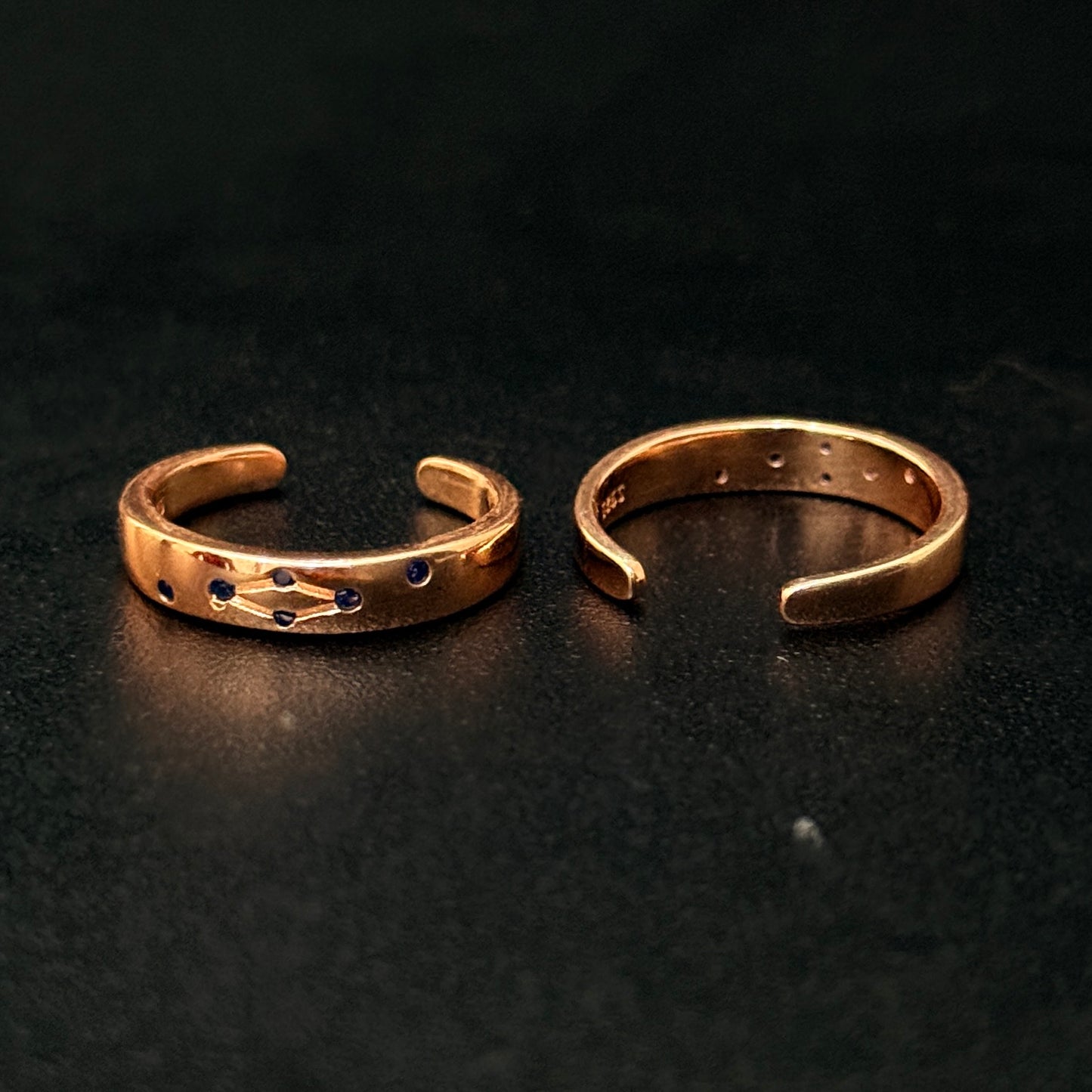 Silver Ladies Toe Rings Green ministones RG