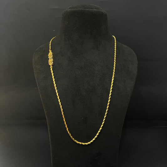 Silver Thali Glass Cutting Chain Diamond Finished