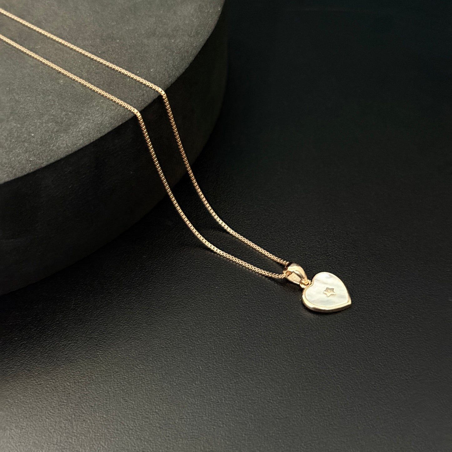 Ladies Pendant Pearl Heart RoseGold