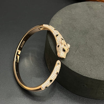 Silver Unisex Kada Adjustable Jaquar Crystal Rose Gold 925