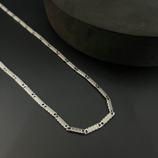 Silver Mens Chain Italian Slash Cut