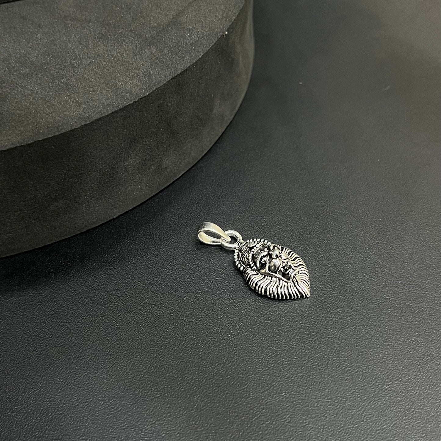 Silver Lion Pendant Antique Finished