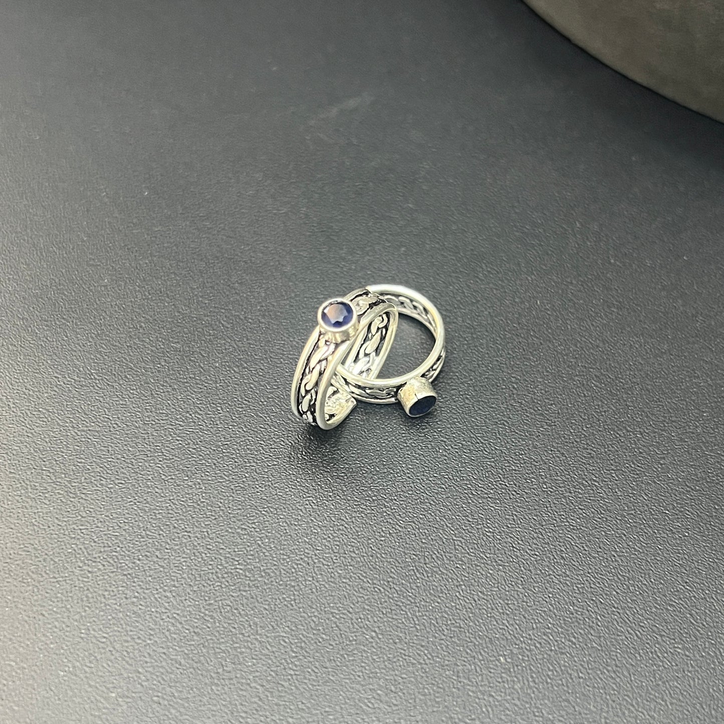 Ladies Toe Rings Blue Stone