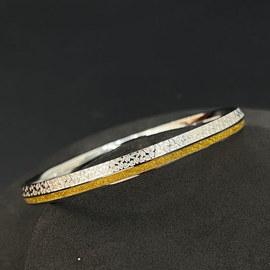 Silver Mens Kada Premium Glass Gold Foil GF2