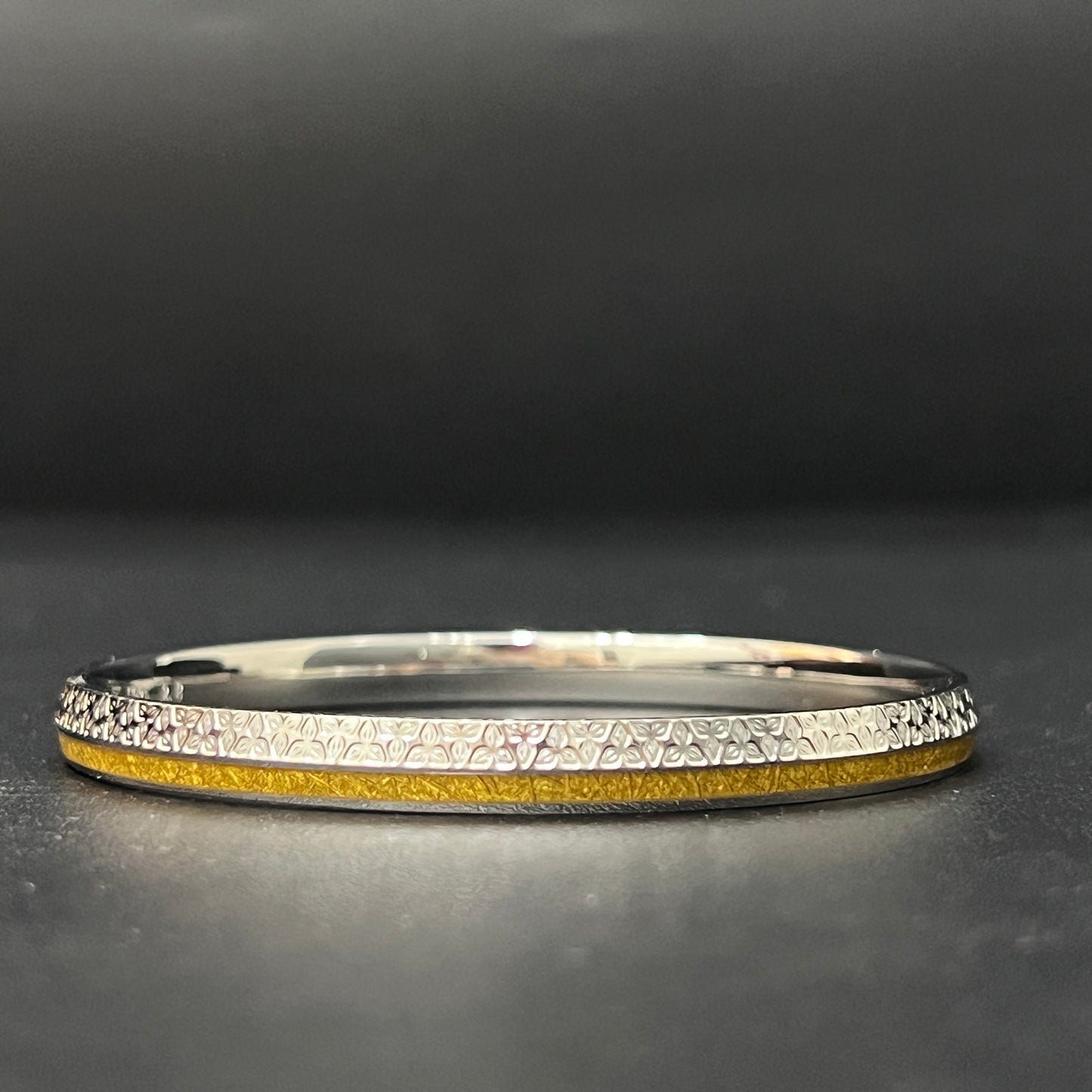 Silver Mens Kada Premium Glass Gold Foil GF2