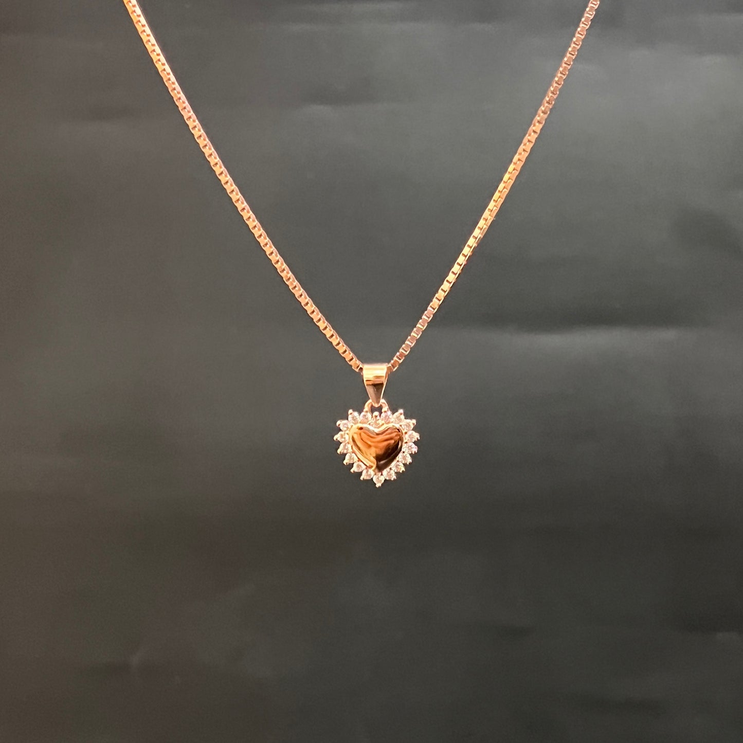 Ladies Pendant Chain Heart Rosegold