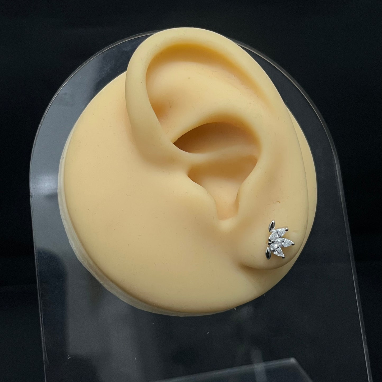 Silver Second Studs Sparks Platinum Finished