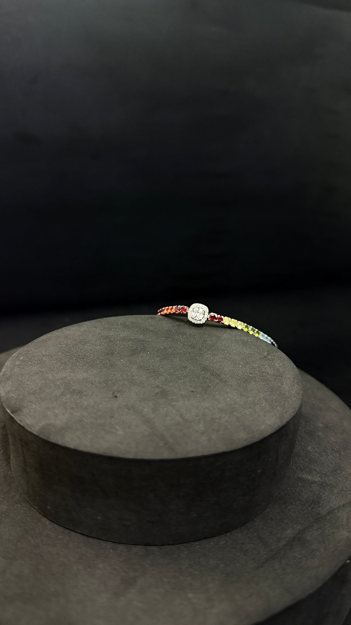 Ladies Silver Multi-Color Beads Wrist Band