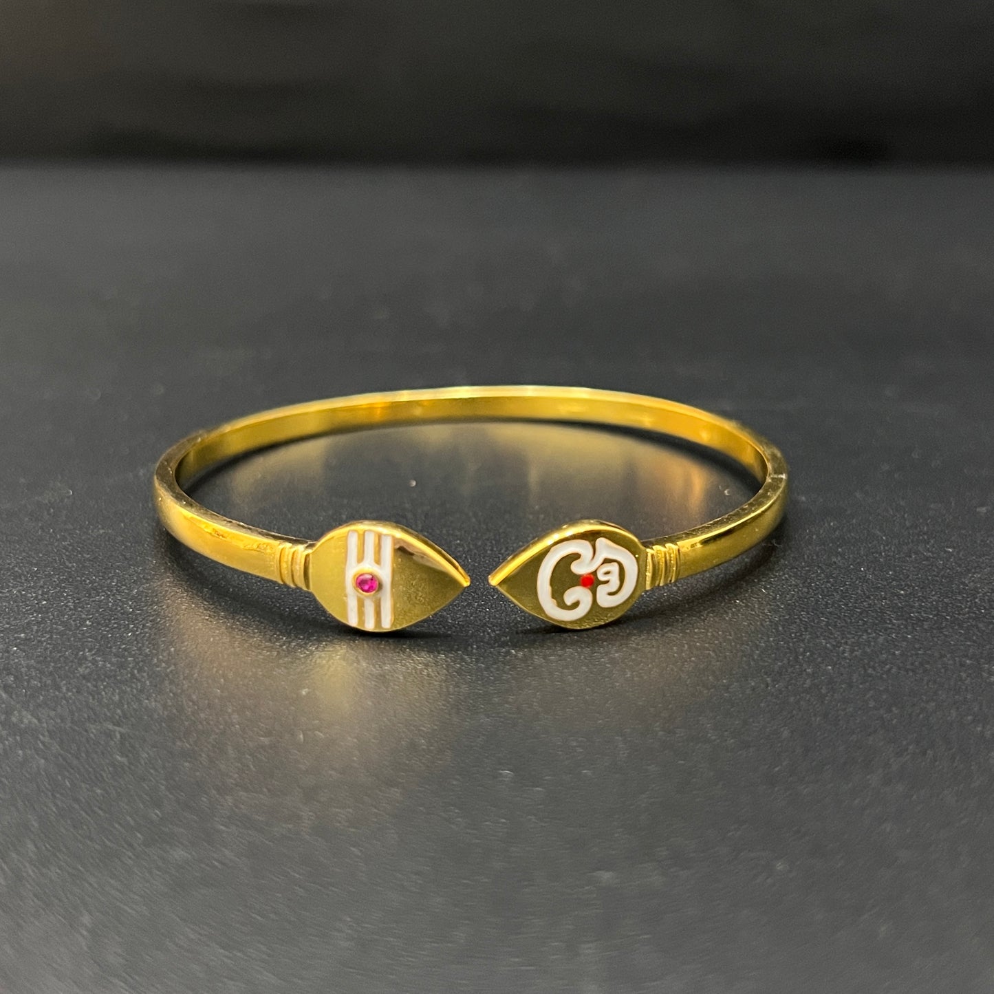 Silver Mugar Vel Kada Gold Polished Two Sides Vel (925)