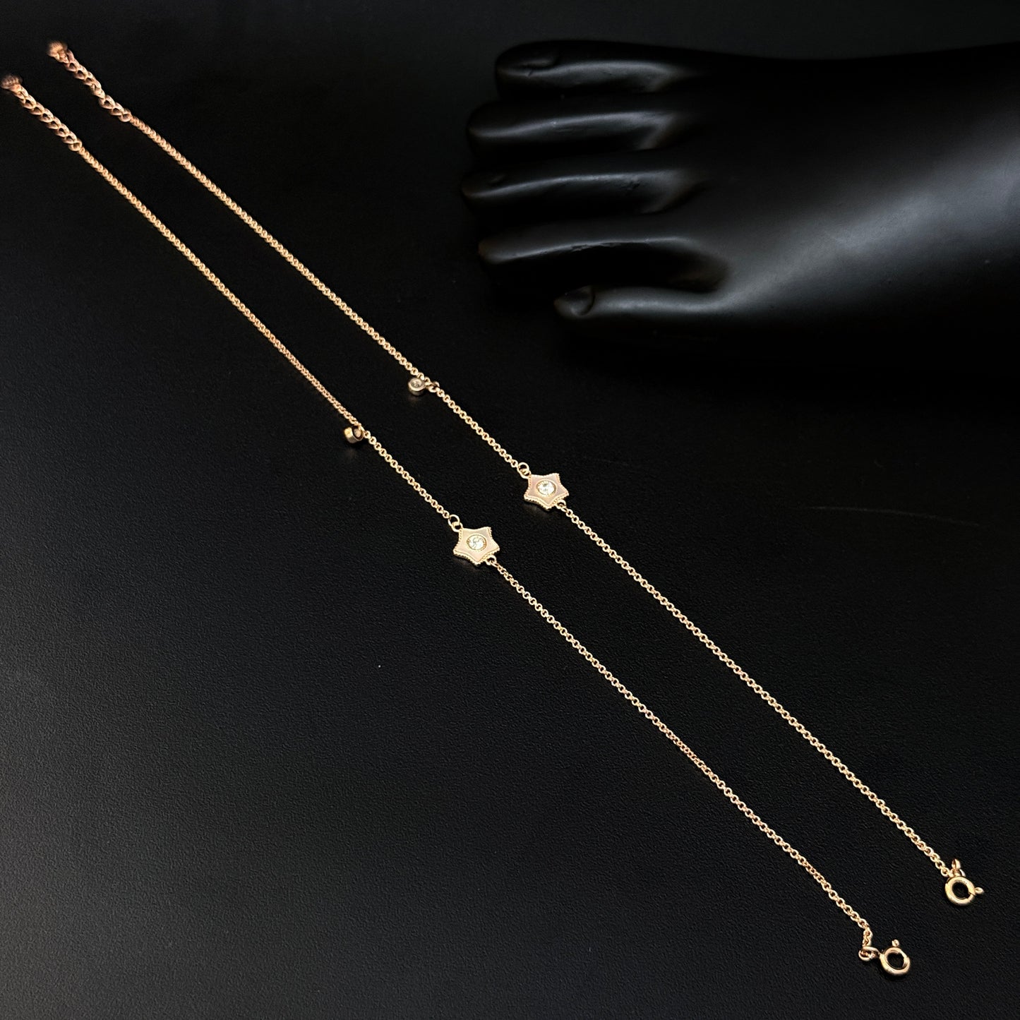 Silver Ladies Anklet Ceramic Petal RG