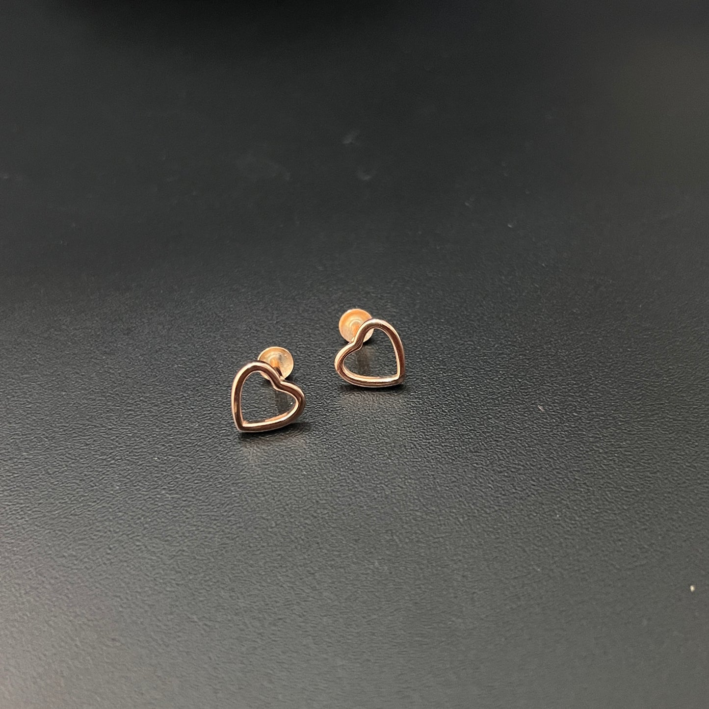 Silver Rosegold Studs Heart