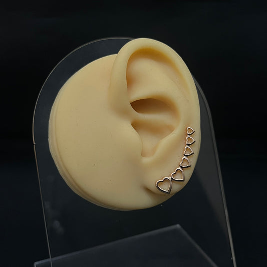 Silver Ear Cuff Heart
