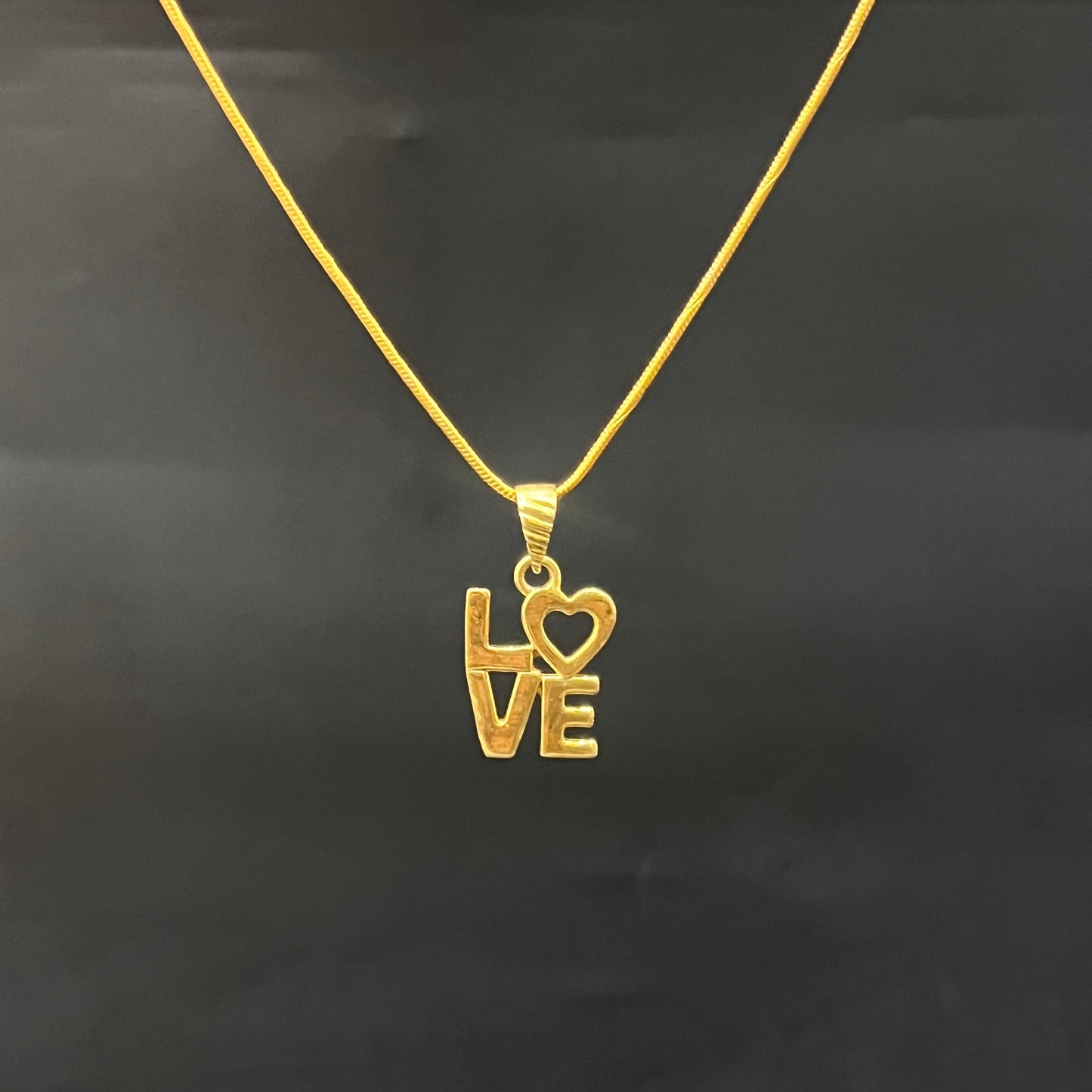 Silver Pendant LOVE Gold Finish