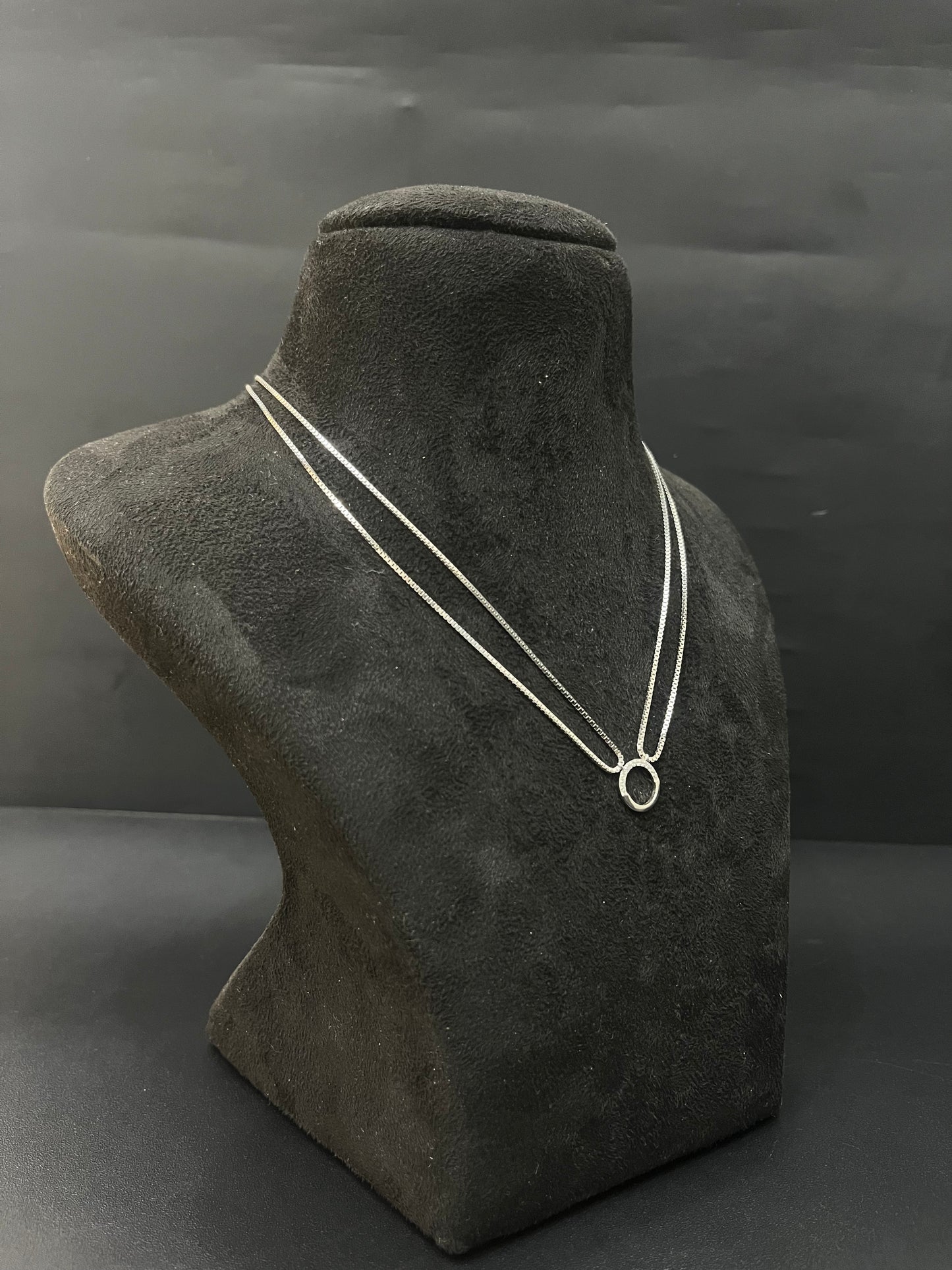 Ladies Silver Chain Double layer Circle