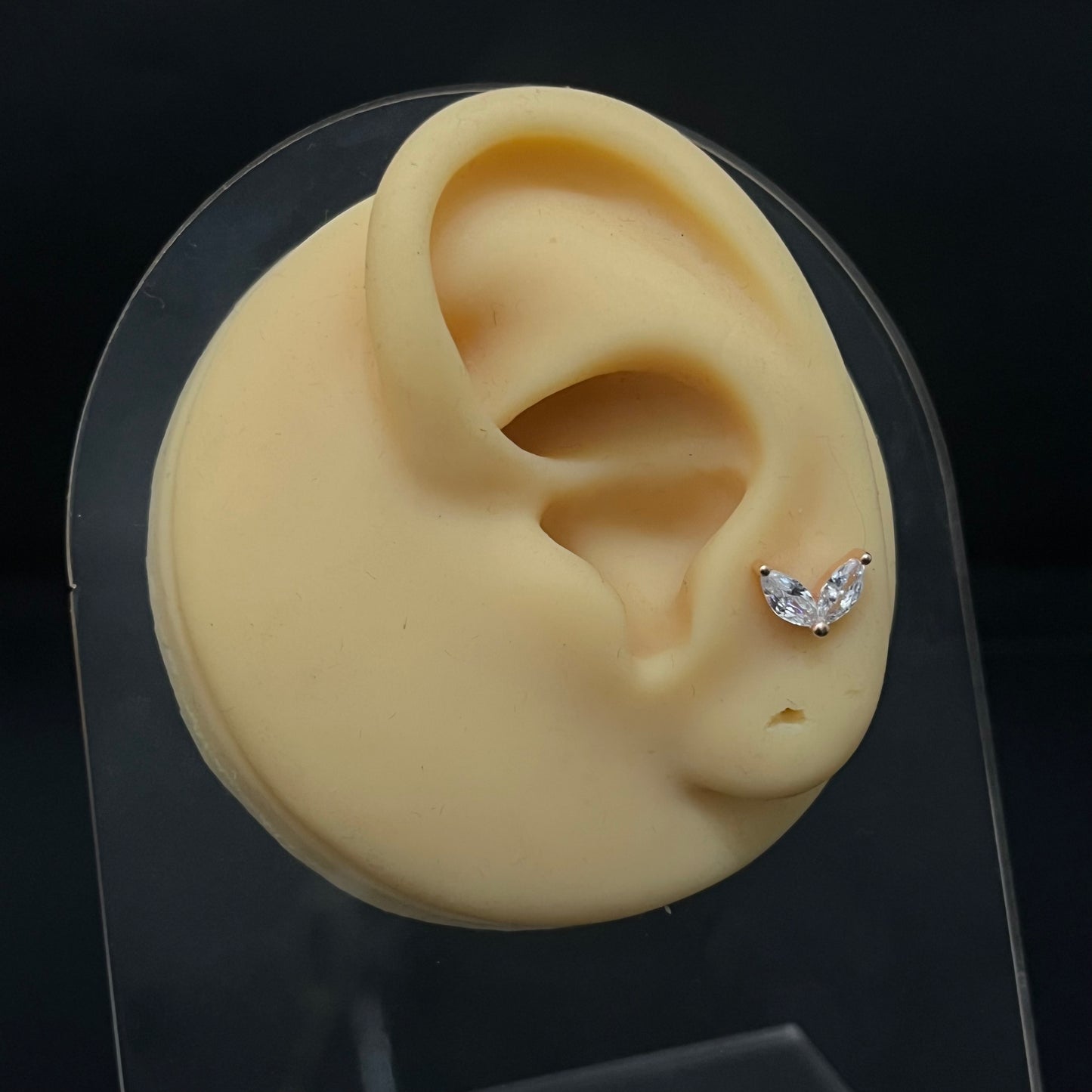 Silver Second Studs Butterfly flaps Rosegold