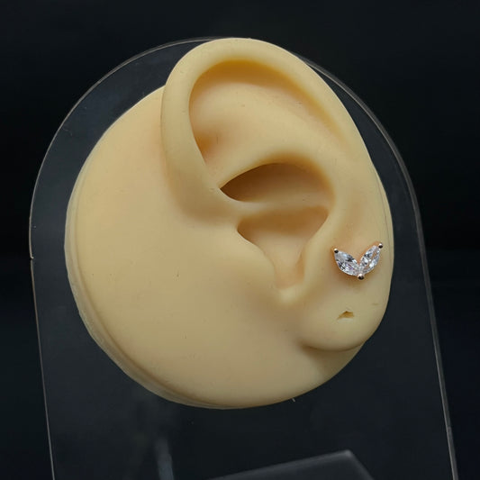 Silver Second Studs Butterfly flaps Rosegold