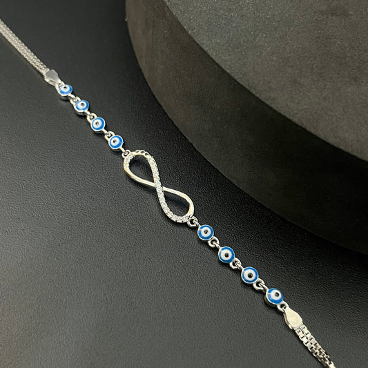 Silver Ladies Infinity Bracelet AD