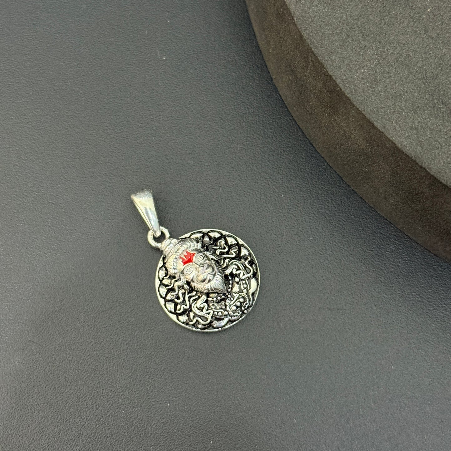 Silver Pendant _Red Roaring Hanuman