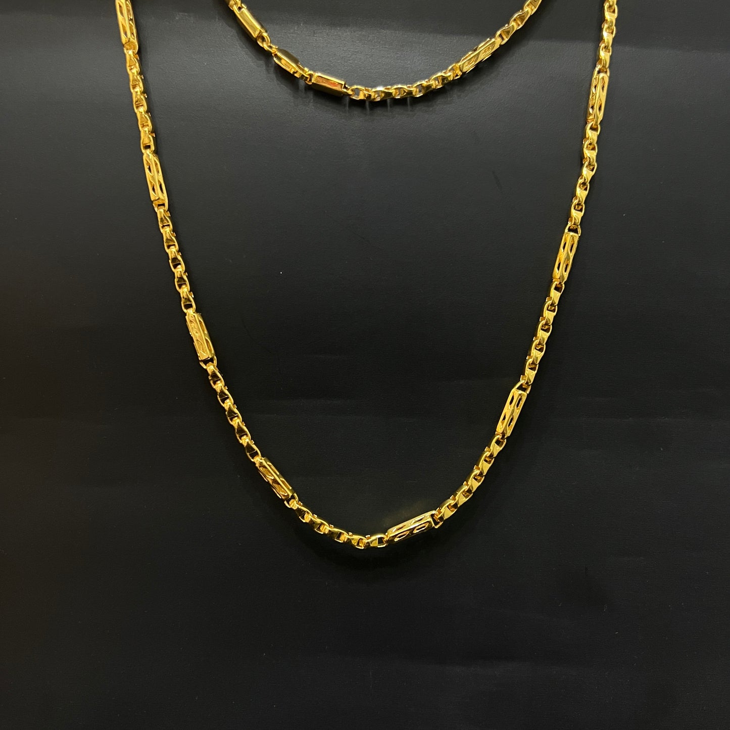 Mens Chain Gold Finished Italian Box Cut