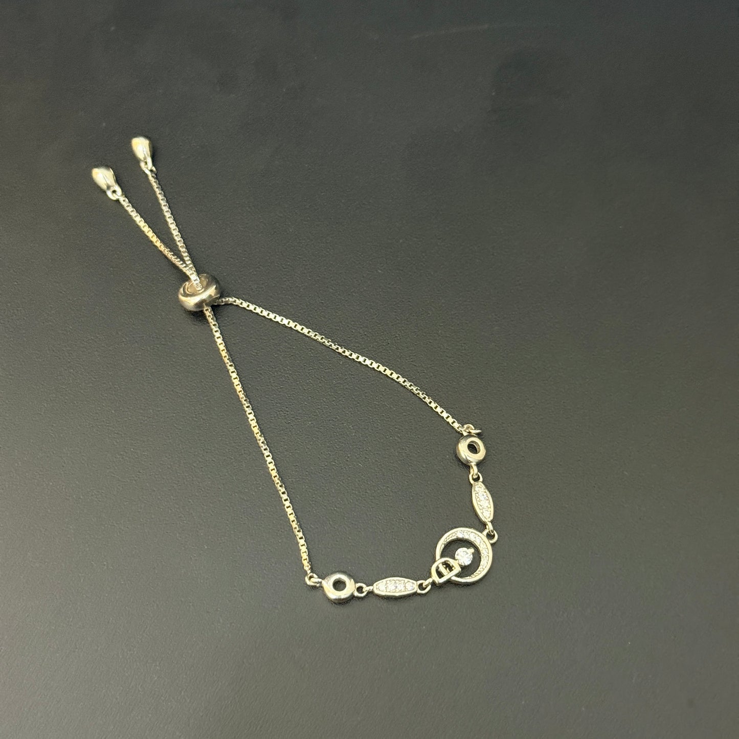 Silver Ladies Bracelet Adjustable Push lock DS16 RG